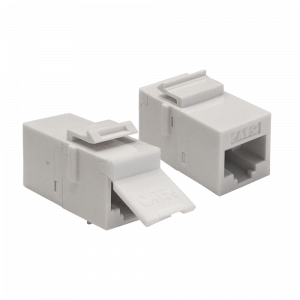 RJ-45 socket coupler, unshielded, category 5E, Keystone form-factor, white